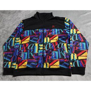 Parish Nation Sweater Men's 2XL Multicolor Graphic Full Zip Long Sleeve